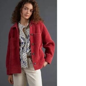 Anthropologie Shirt Jacket Size XL Red EXCELLENT CONDITION